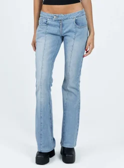 Princess Polly The Ragged Priest Low Roder Jeanbootcut   Light Blue Fashion