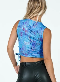 Princess Polly The Ragged Priest Program Vest Lycra  Blue Cheap