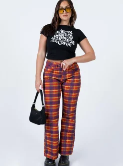 Princess Polly The Ragged Priest Register Pant Denim Multi Red Best Sale