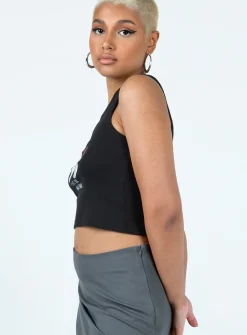 Princess Polly The Rolling Stones Butterly Cropped Tank  Black Flash Sale