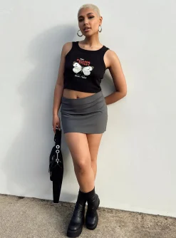 Princess Polly The Rolling Stones Butterly Cropped Tank  Black Flash Sale