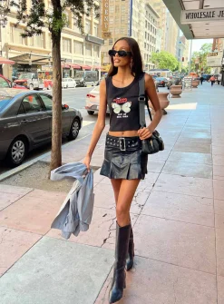 Princess Polly The Rolling Stones Butterly Cropped Tank  Black Flash Sale