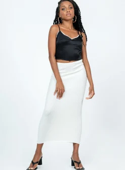 Princess Polly The Samma Midi Skirt  White Outlet