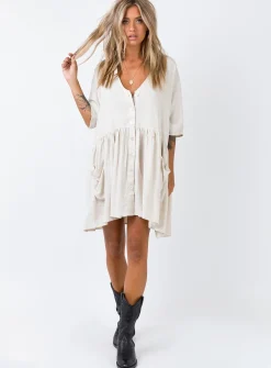 Princess Polly The Sandy Mini Dress  Natural Fashion