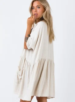Princess Polly The Sandy Mini Dress  Natural Fashion