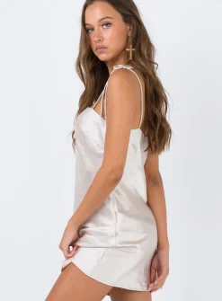 Princess Polly The Silky Slip Mini Dress  Champagne Shop