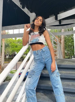 Princess Polly The Stacey Jeansblue   Denim Hot