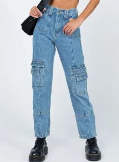 Princess Polly The Stacey Jeansblue   Denim Hot
