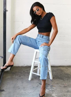Princess Polly The Stacey Jeansblue   Denim Hot