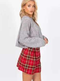 Princess Polly The Stan Cropped Sweater Grey Online