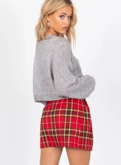 Princess Polly The Stan Cropped Sweater Grey Online
