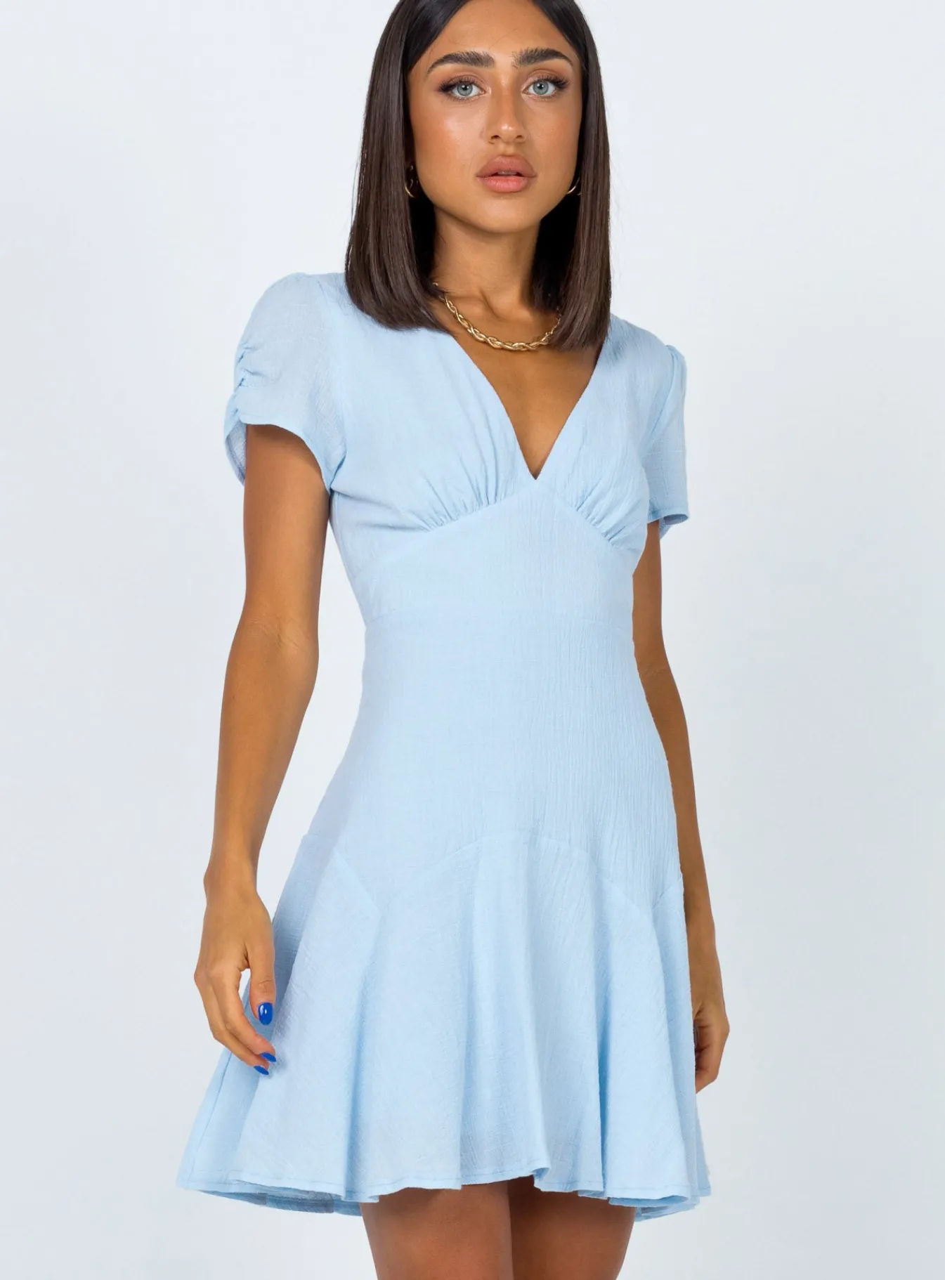 Princess Polly The Sting Mini Dress Baby Blue Shop