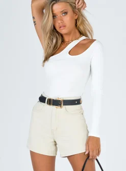 Princess Polly The Swalla Shorts  Beige Discount
