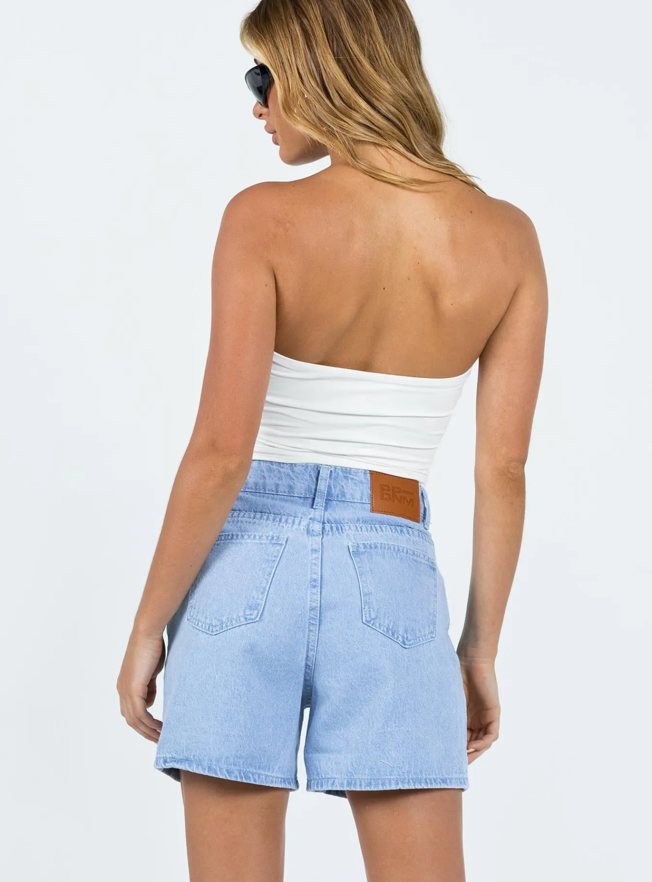 Princess Polly The Swalla Shorts Light Blue Light Blue Denim Cheap