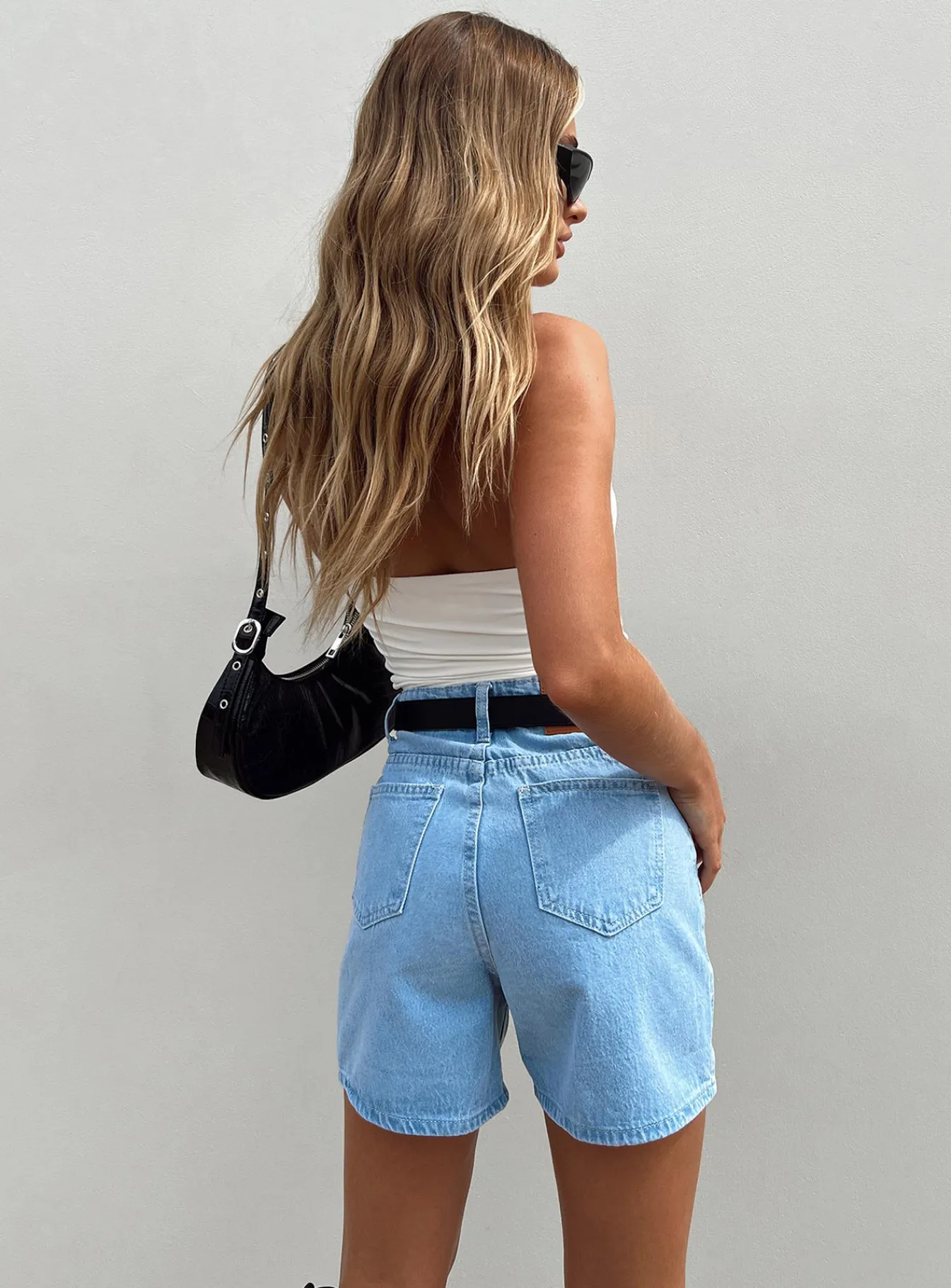 Princess Polly The Swalla Shorts Light Blue Light Blue Denim Cheap