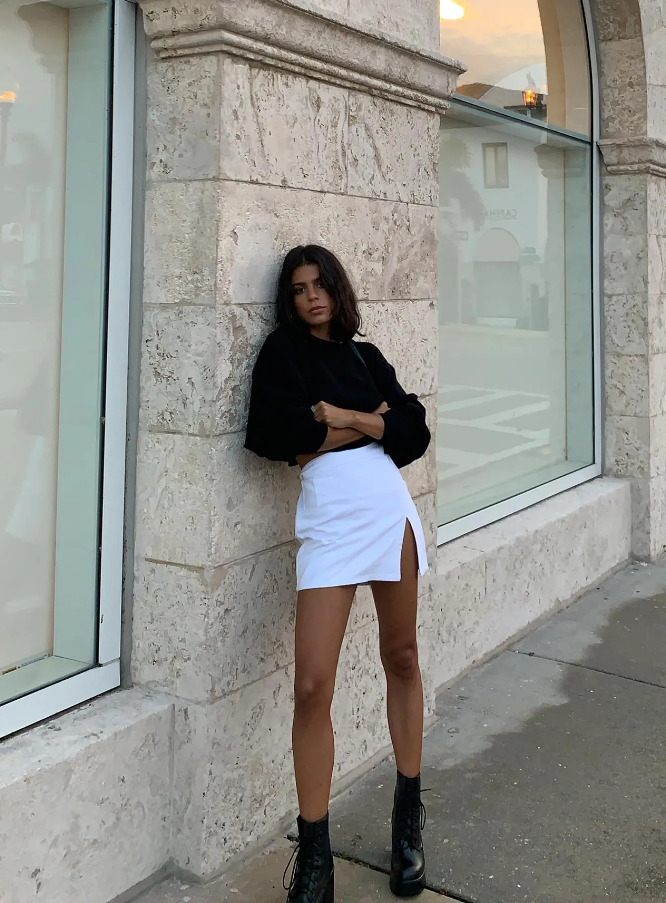 Princess Polly The Thorpe Cropped Sweatshirt Black Fashion