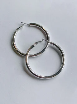 Princess Polly The Valley Hoops  Silver Discount