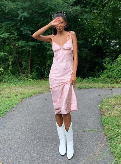 Princess Polly The Veronica Midi Dress   Pink Cheap