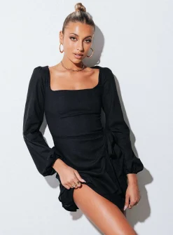Princess Polly The Villa Mini Dress  Black Sale