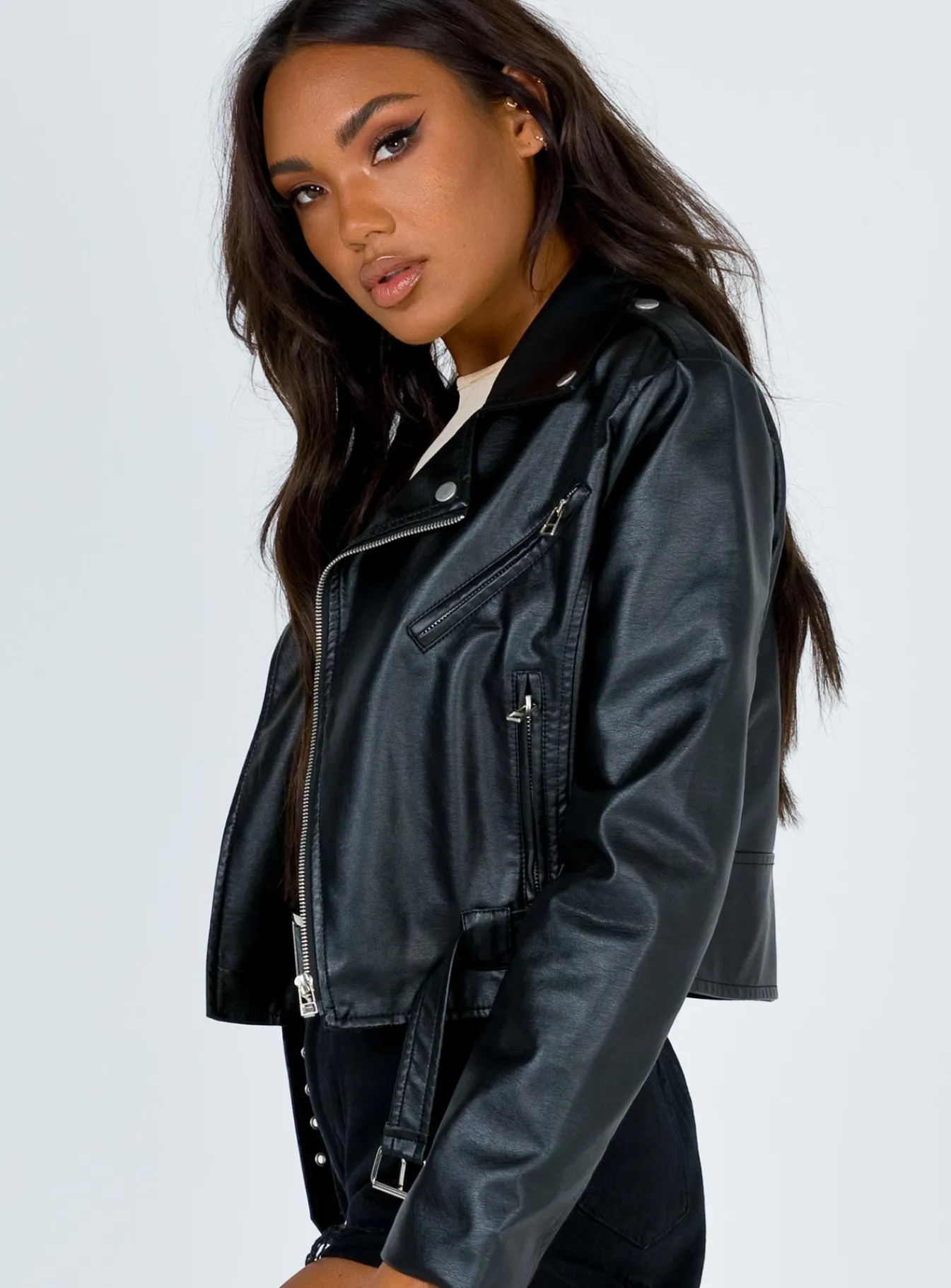 Princess Polly The Zeppelin Faux Leather Jacket Black Best
