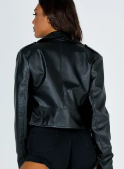 Princess Polly The Zeppelin Faux Leather Jacket Black Best