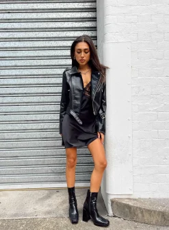 Princess Polly The Zeppelin Faux Leather Jacket Black Best