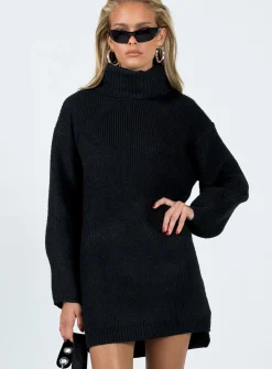 Princess Polly Theese Sweater Dress  Black Best