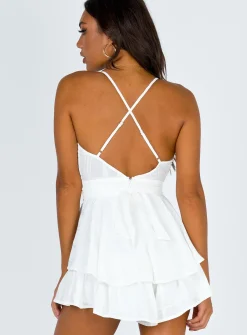 Princess Polly Theodora Romper  White Shop