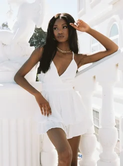 Princess Polly Theodora Romper  White Shop