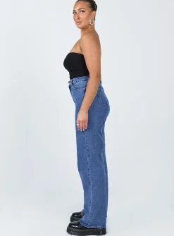 Princess Polly Theore High Waisted Mom Jean Mid Wash Denim Discount