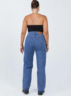 Princess Polly Theore High Waisted Mom Jean Mid Wash Denim Discount