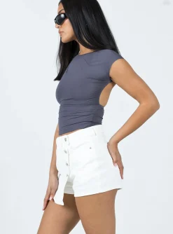 Princess Polly Thronton Denim Shorts  White Best Sale