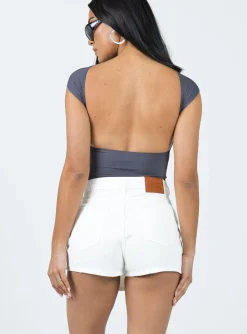 Princess Polly Thronton Denim Shorts  White Best Sale