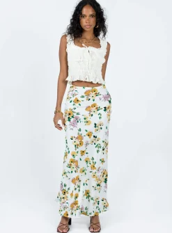 Princess Polly Thyme Maxi Skirt  White Floral Hot