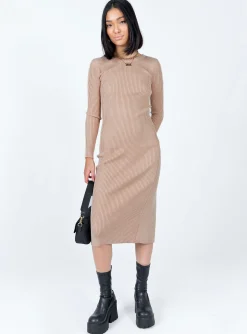 Princess Polly Tiarnie Midi Dress  Beige Discount