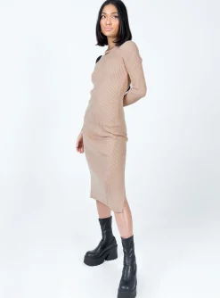 Princess Polly Tiarnie Midi Dress  Beige Discount