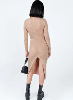 Princess Polly Tiarnie Midi Dress  Beige Discount