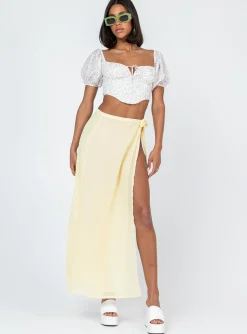 Princess Polly Tie Breaker Maxi Skirt  Yellow Shop