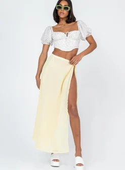 Princess Polly Tie Breaker Maxi Skirt  Yellow Shop