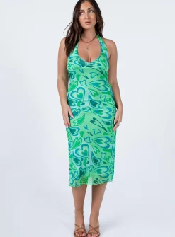 Princess Polly Tiffany Midi Dress  Green Cheap