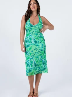 Princess Polly Tiffany Midi Dress  Green Cheap