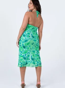 Princess Polly Tiffany Midi Dress  Green Cheap