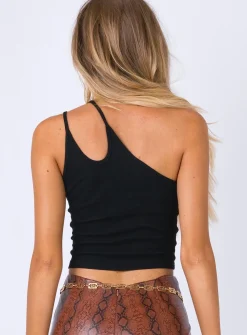 Princess Polly Tiller Top Black Flash Sale