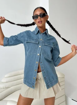 Princess Polly Tilse Jacket  Denim Clearance