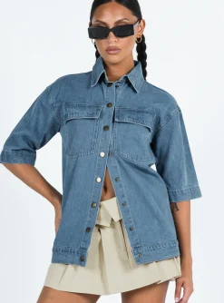 Princess Polly Tilse Jacket  Denim Clearance