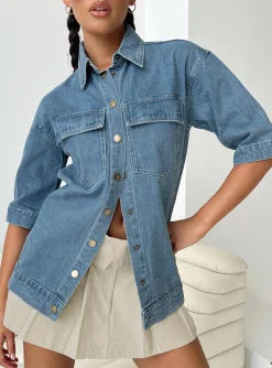 Princess Polly Tilse Jacket  Denim Clearance