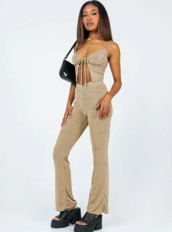 Princess Polly Tina Set  Beige New