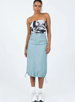Princess Polly Tinba Midi Skirt  Blue Store