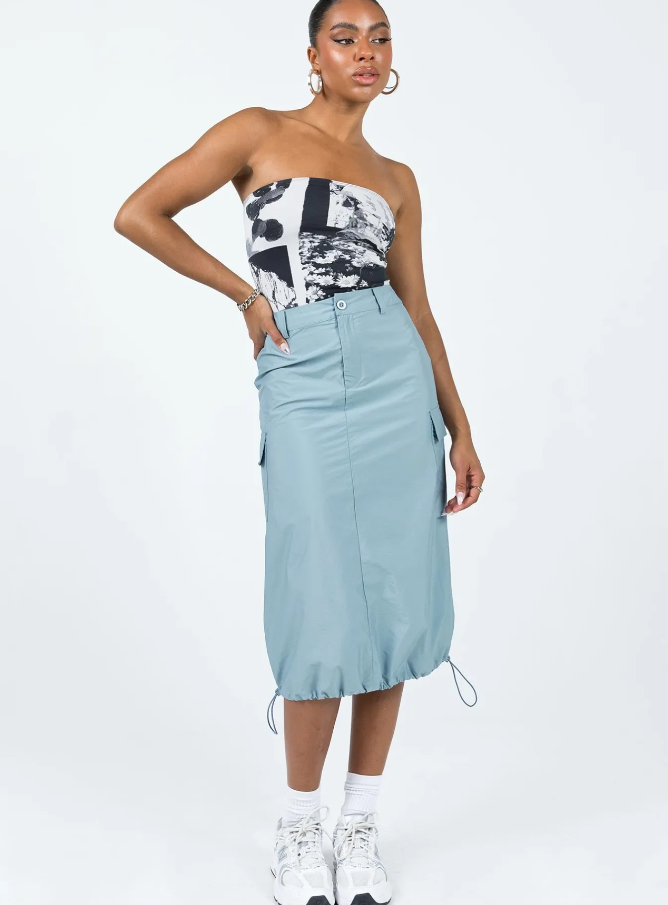 Princess Polly Tinba Midi Skirt Blue Store