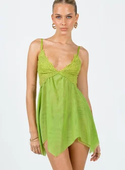 Princess Polly Tinker Mini Dress  Green Sale